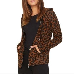 Sanctuary long sleeve zip up animal print hoodie